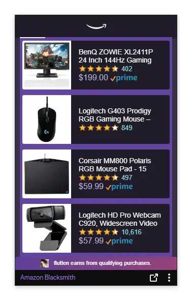 A showcase of amazon affiliate links on Twitch.