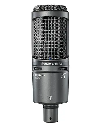 Audio Technica AT2020 USB+ Microphone close-up photograph