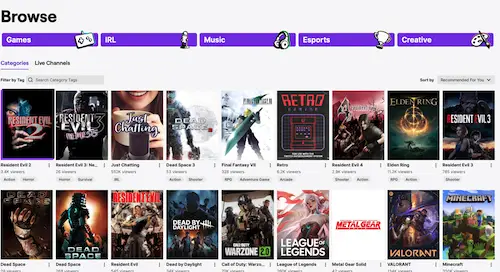 twitch browse