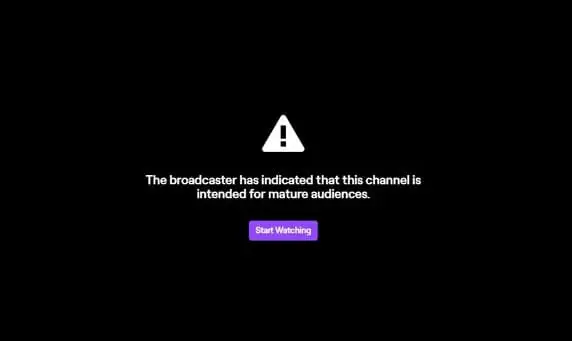 mature content warning twitch