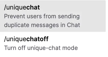 unique chat command